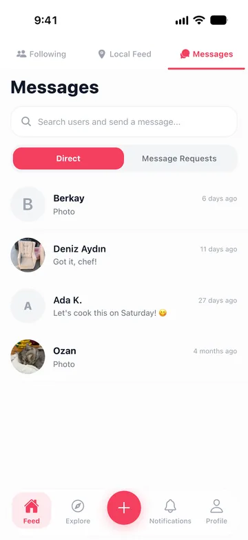 رسائل DateChef مع محادثات مباشرة